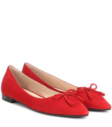 prada suede ballet flats.